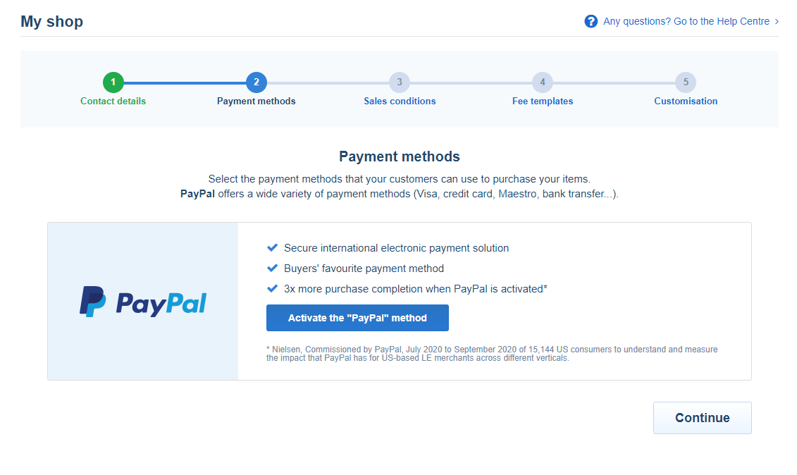 paypal activation