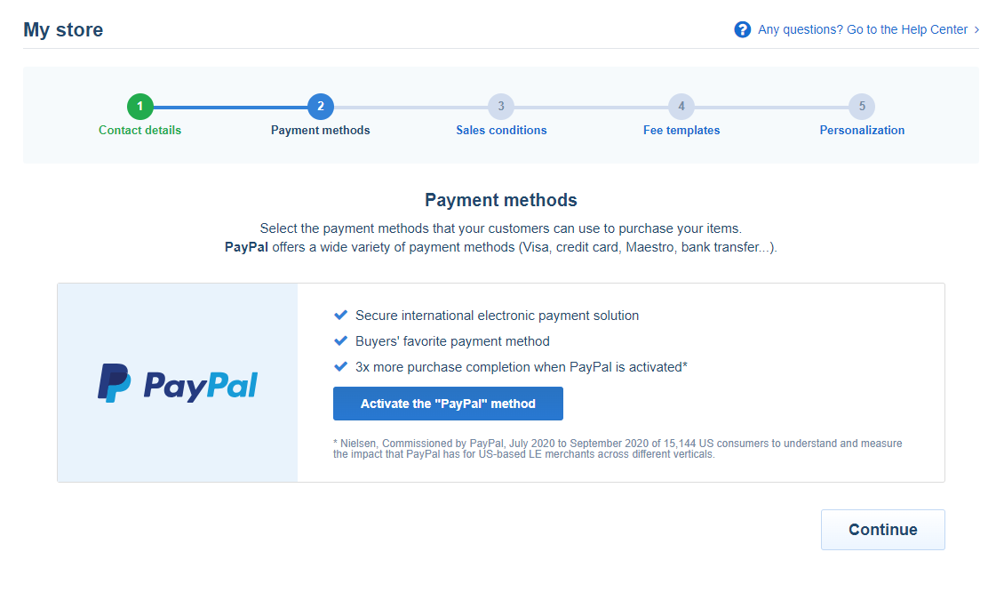 paypal activation