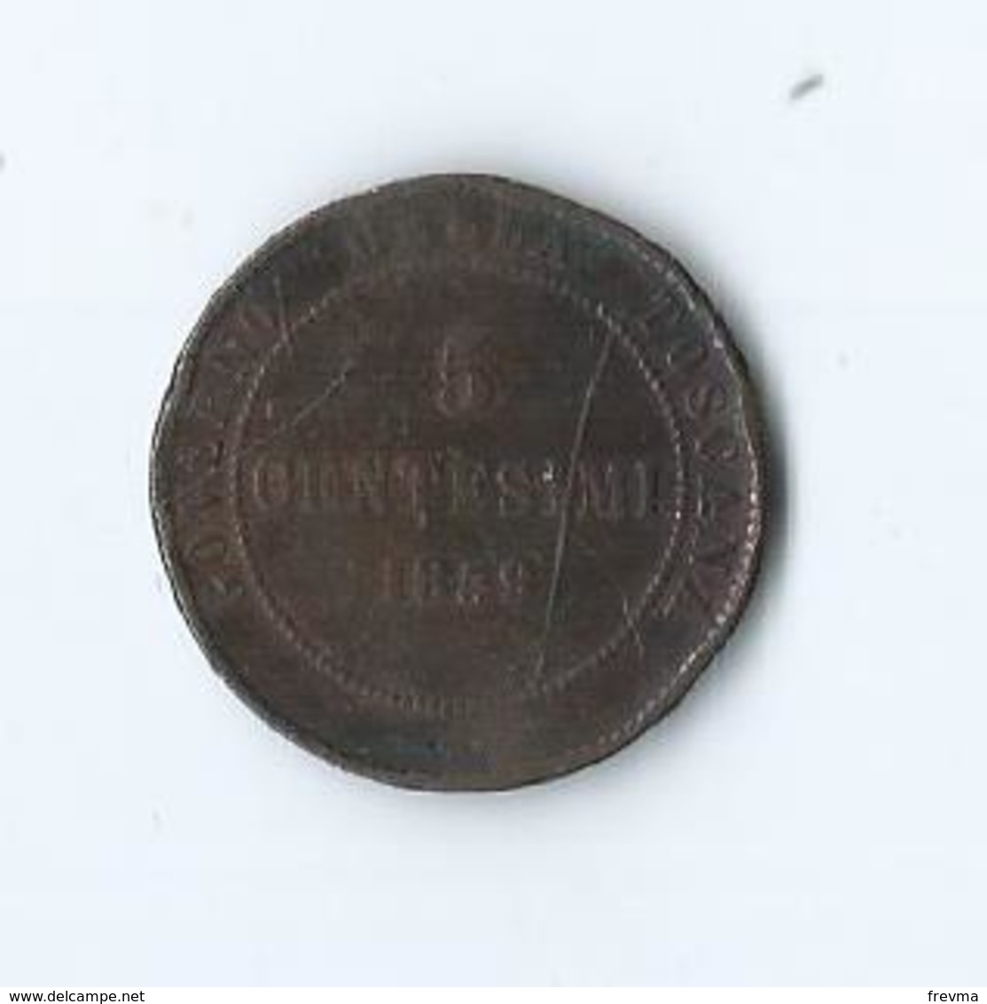 Vittorio Emanuele Toscane 5 Centesimi 1859 - Other & Unclassified