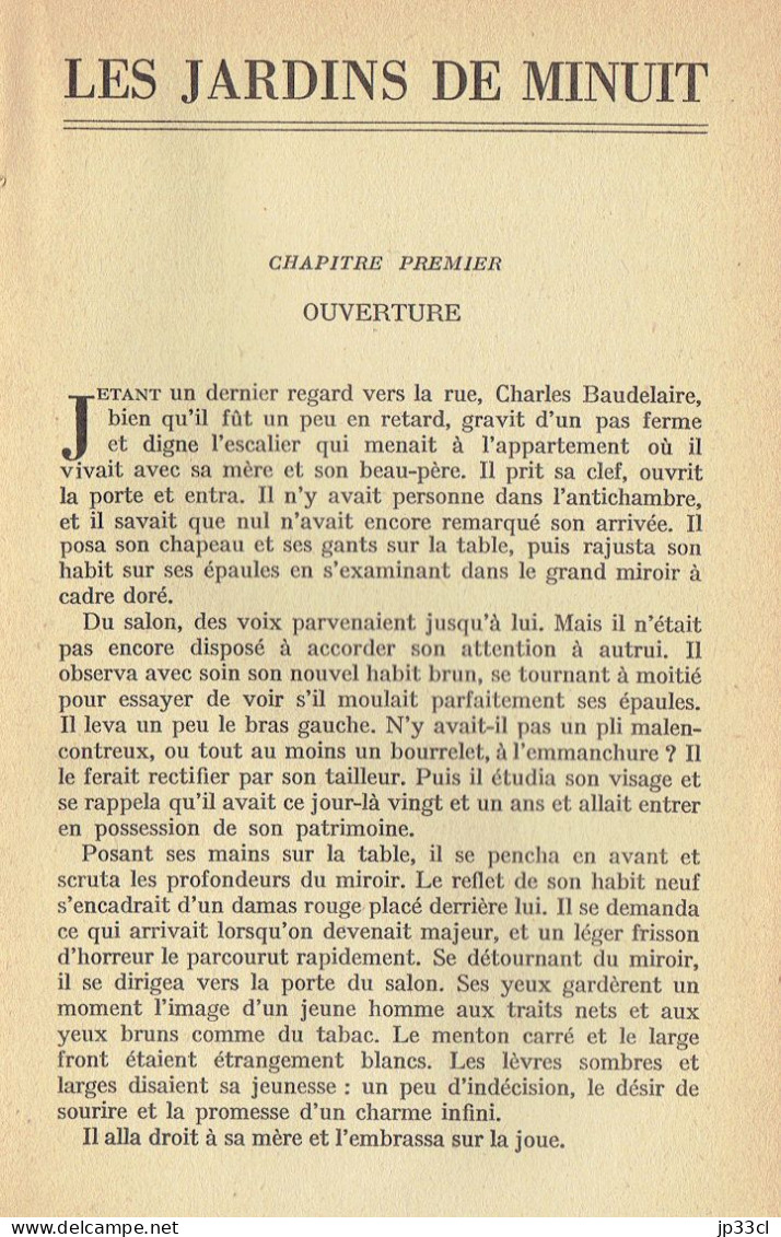 Les Jardins De Minuit - Le Roman De Baudelaire Par Max WHITE (dédicacé Par L'auteur), Hachette, 1950 - Otros & Sin Clasificación