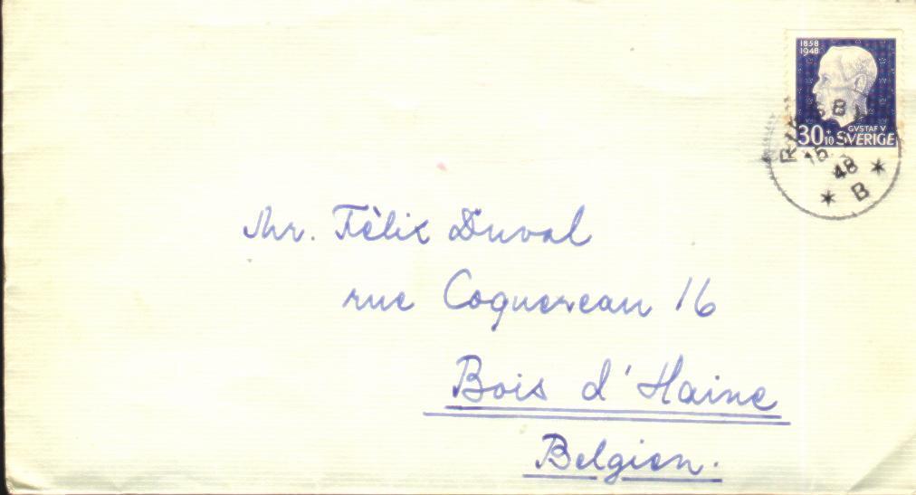 Lettre De Russby à Bois-d´Haine (Belgique) Du 16/7/1948 - Autres & Non Classés