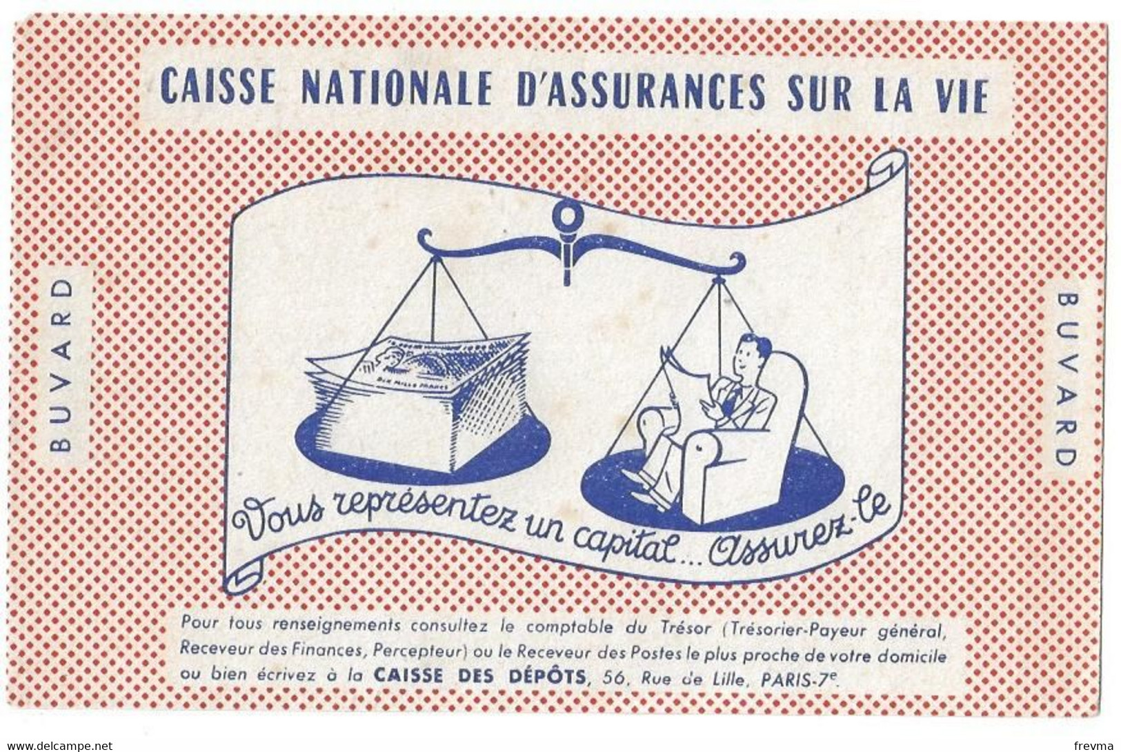 Buvard Caisse Nationale D'assurance Sur La Vie - Banque & Assurance