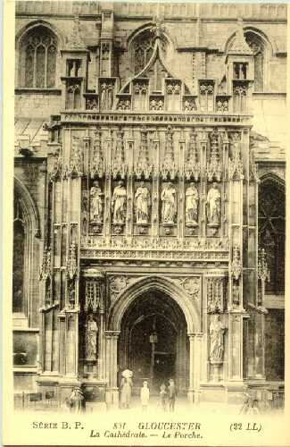 CPA 891 GLOUCESTER La Cathédrale - Le Porche, Famille Et Vélo Dévant - Gloucester