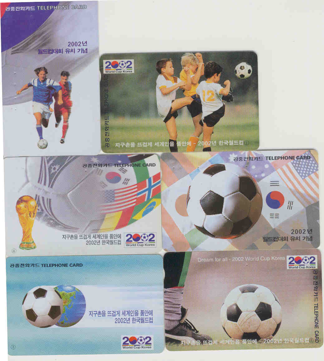Korea 2002 - Football - 6 Used Cards - Corea Del Sud