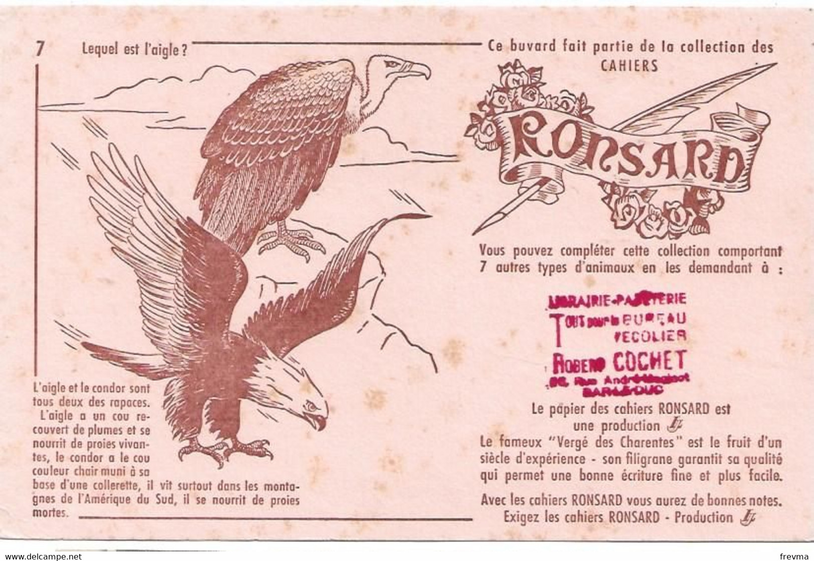 Buvard Ronsard Lequel Est L'aigle - Cartoleria