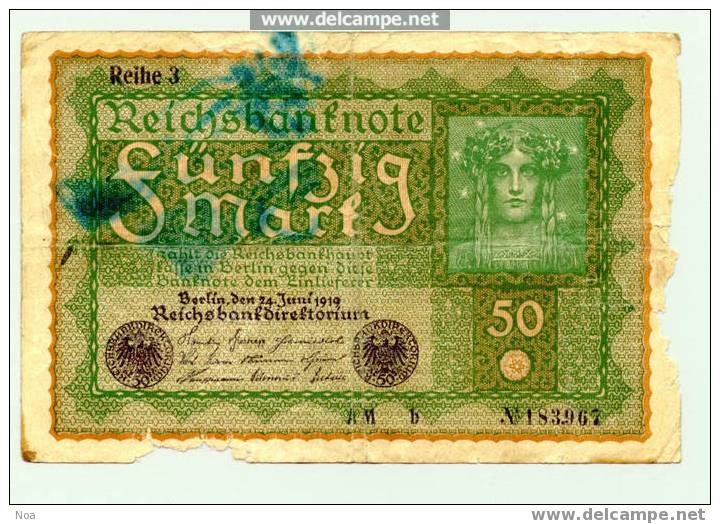 50 Marks De 1919 - Sonstige & Ohne Zuordnung