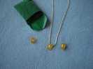 Parure Dorée Composée D´un Collier (longueur: 23 Cm) Et De Boucles D´oreilles (clips) - Neuve - Necklaces/Chains