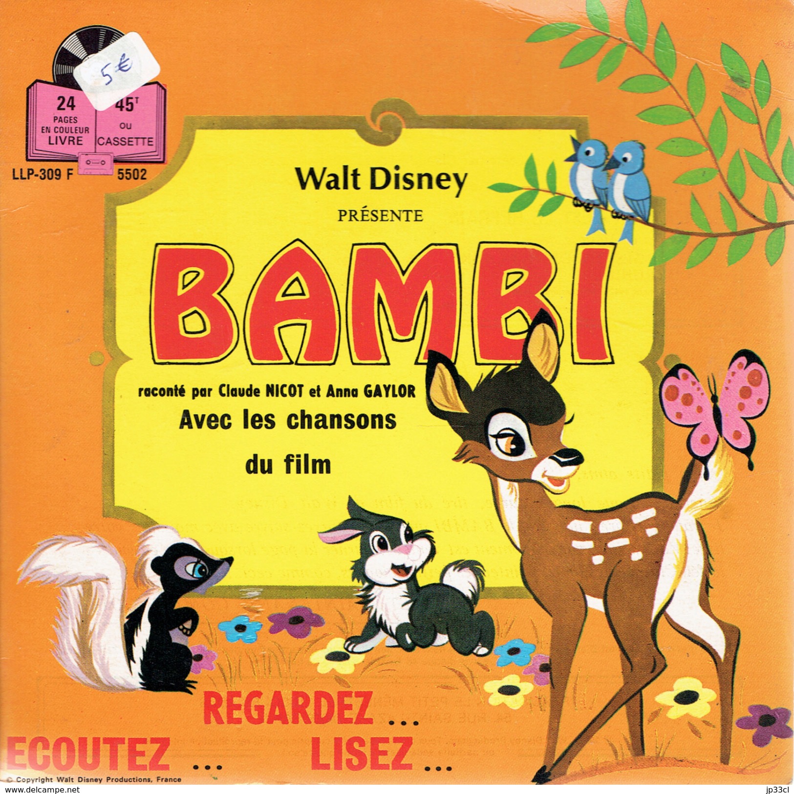 Bambi Raconté Par Claude Nicot Et Anna Gaylor (Walt Disney) - Kinderlieder