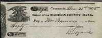 MADISON COUNTY BANK 1835 !! - Banque & Assurance