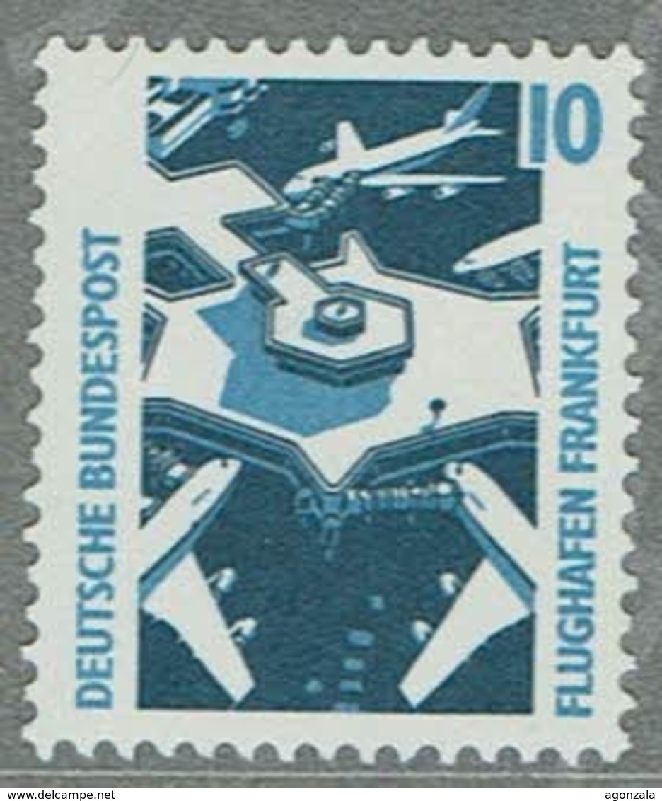 GERMANY STAMP AIRPORT JET AEROPLANES MNH - Airships