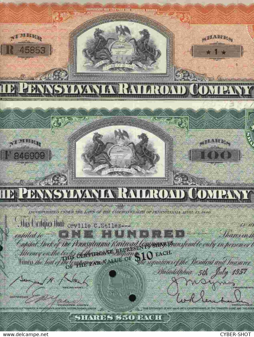 LE LOT DE 2: THE PENNSYLVANIA RAILROAD CY - Autres & Non Classés