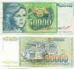 Billet De Yougoslavie 50000 Dinara 1988 - Jugoslavia
