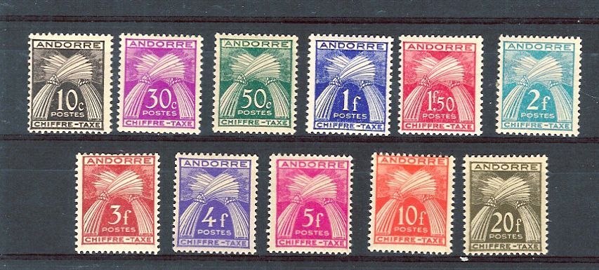 Andorre Taxe 21-31* Cote 24.75€ - Unused Stamps