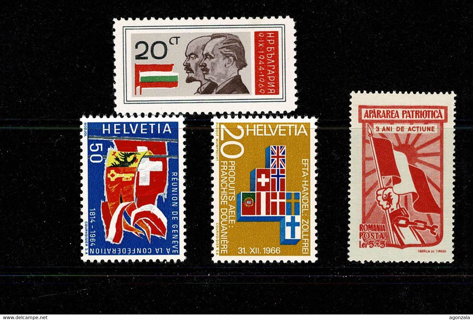 LOT 4 STAMPS FLAGS MNH - Sellos