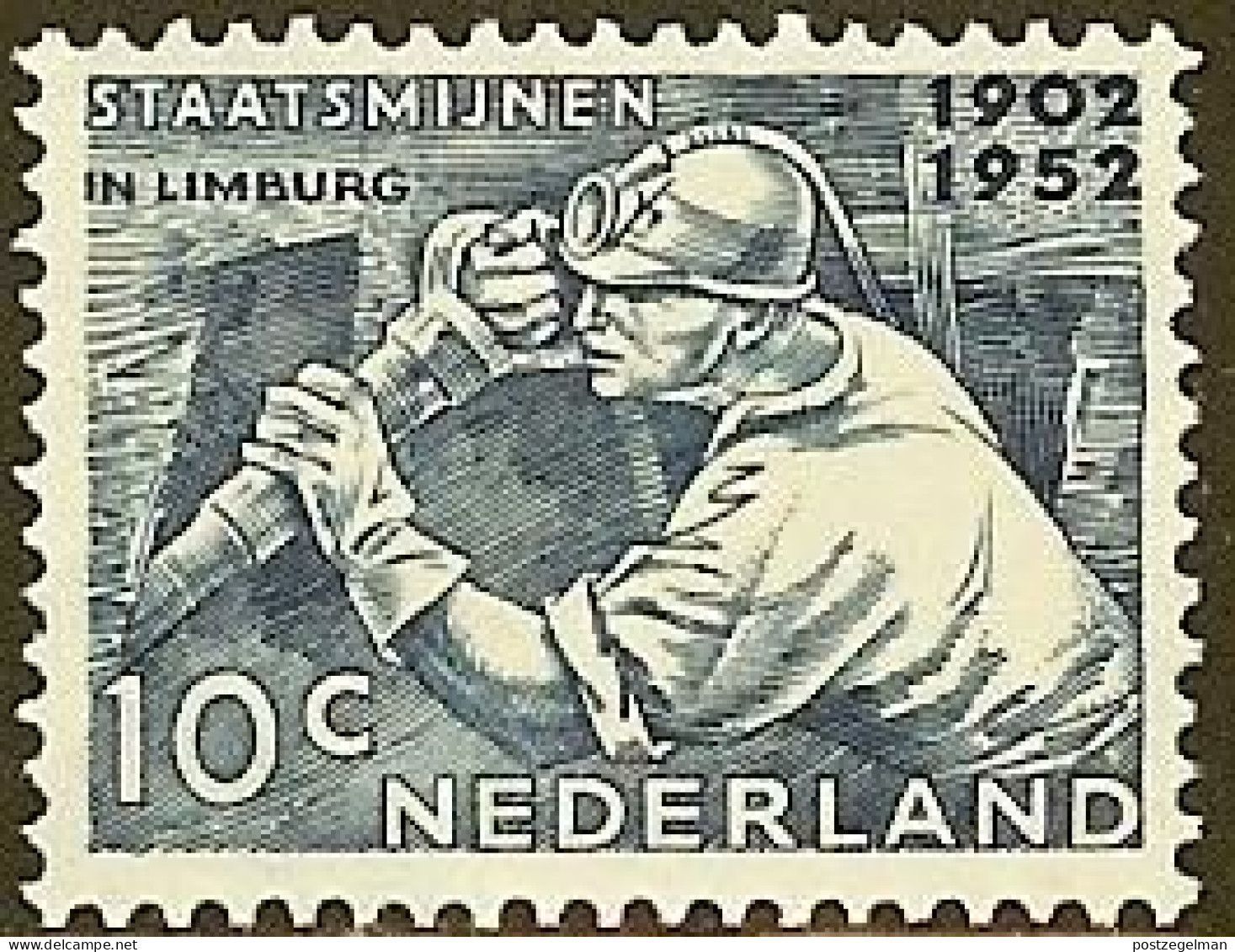 NEDERLAND 1952 Mijnwerker Stamp Mint Hinged 587 #98 - Unused Stamps