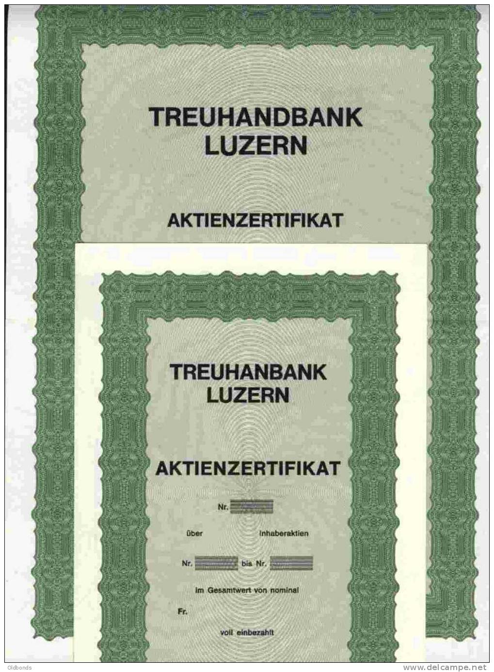 ( AVEC UNE ERREUR) RARE : TREUHANBANK OU TREUHANDBANK !!!!!! - Bank En Verzekering