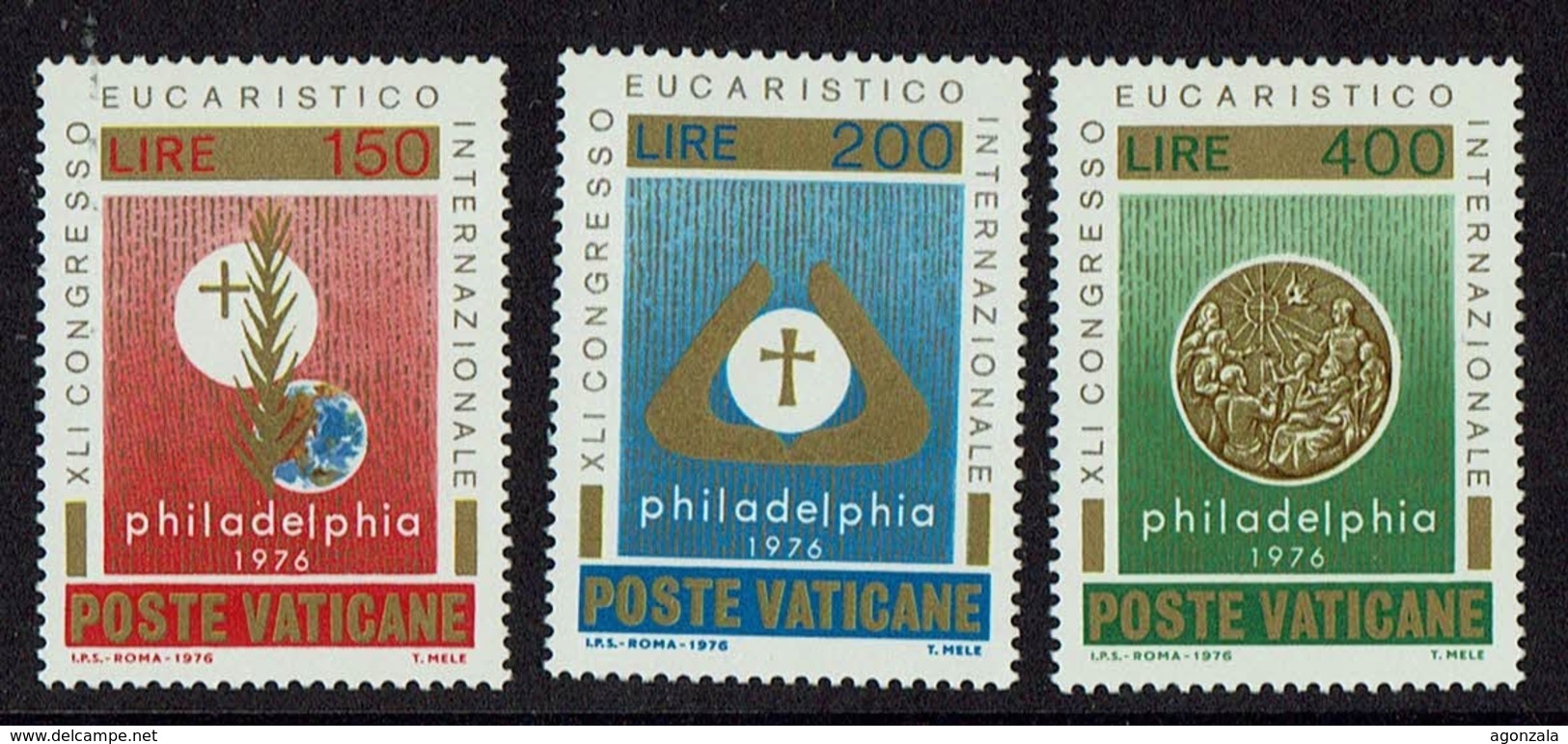 1976 VATICAN CONGRESS EUCHARITS PHILADELPHIA STAMPS MNH - Autres & Non Classés