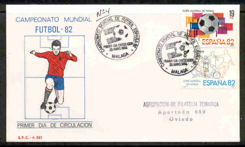 FDC CHAMPIONNAT DU MONDE DE FOOTBALL L'ESPAGNE 1982 QUARTIER GÉNÉRAL MALAGA - Otros & Sin Clasificación