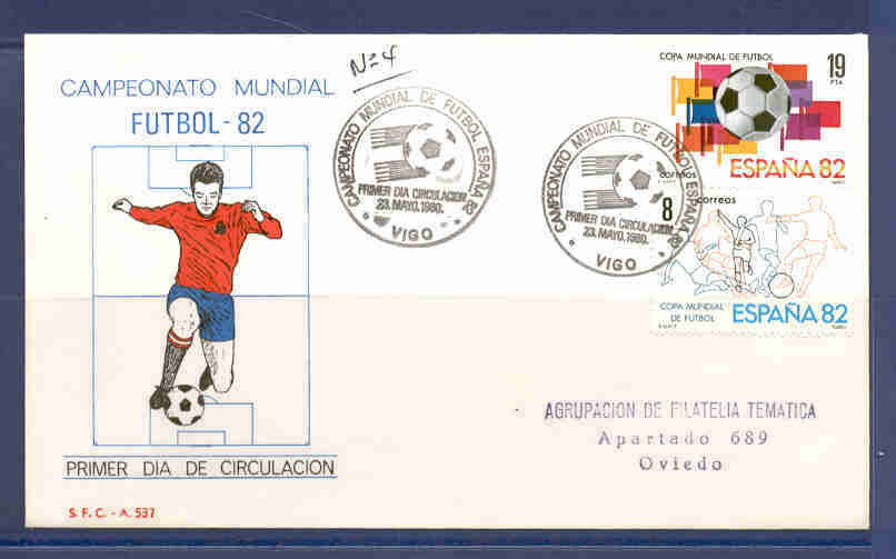 FDC CHAMPIONNAT DU MONDE DE FOOTBALL L'ESPAGNE 1982 QUARTIER GÉNÉRAL VIGO - 1982 – Espagne