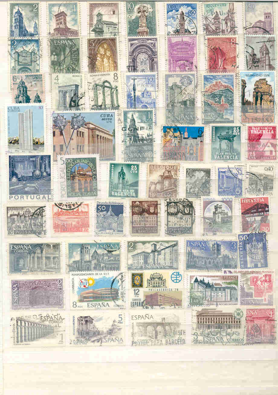 LOT 56 STAMPS USED MONUMENTS BUILDING - Monumentos