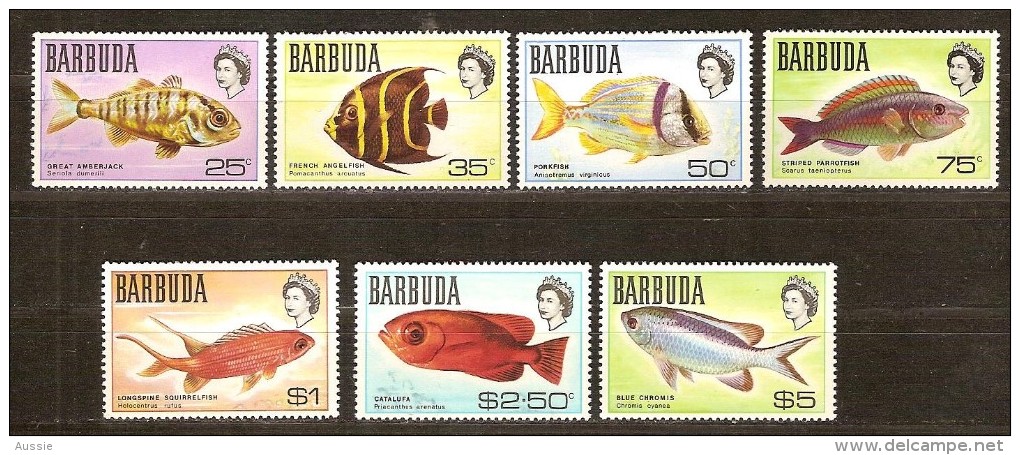 Barbuda 1968 1970 Yvertnr 21-27 *** MNH Cote 22,50 Euro Faune Poissons Vissen - Antigua Et Barbuda (1981-...)