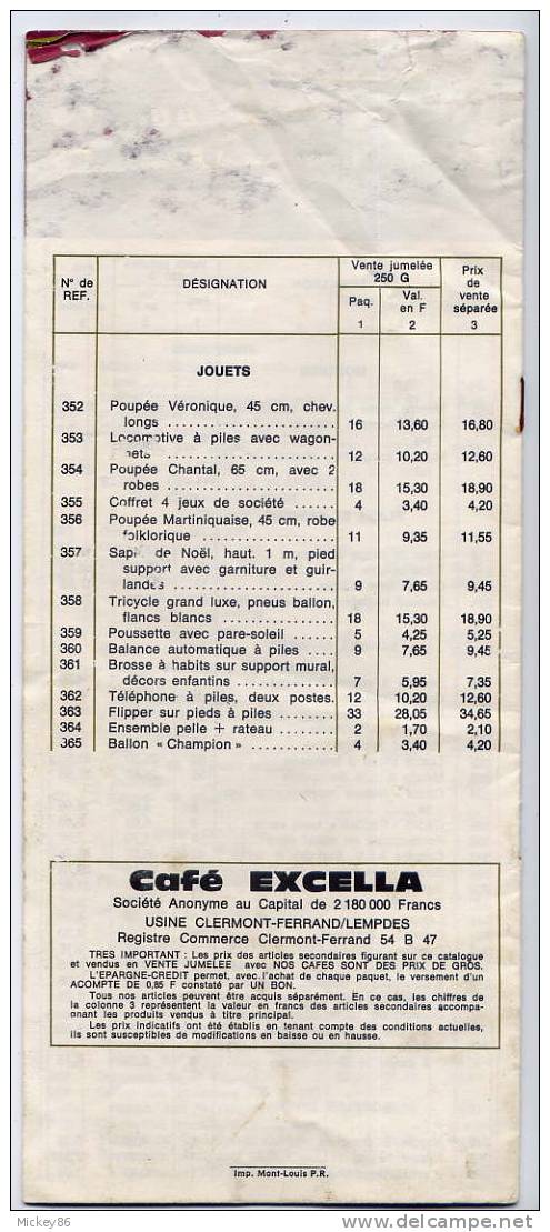 1971---  Pub  CAFE EXCELLA --- ( Vente Jumelée Avec GILBERT BENJAMIN) - Autres & Non Classés
