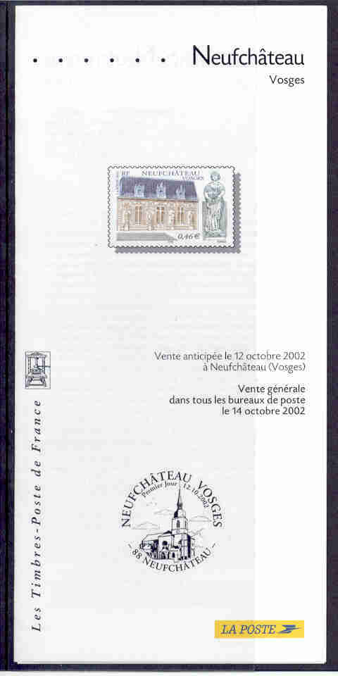 DOCUMENT EMISSION TIMBRE - NEUF CHATEAU - CASTLE SCULPTURE - Other & Unclassified