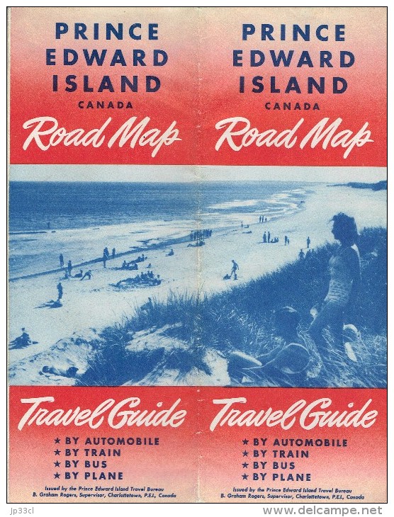 Ancienne Carte De L'Île Du Prince Édouard - Vintage Road Map Of Prince Edward Island (1942) - Autres & Non Classés