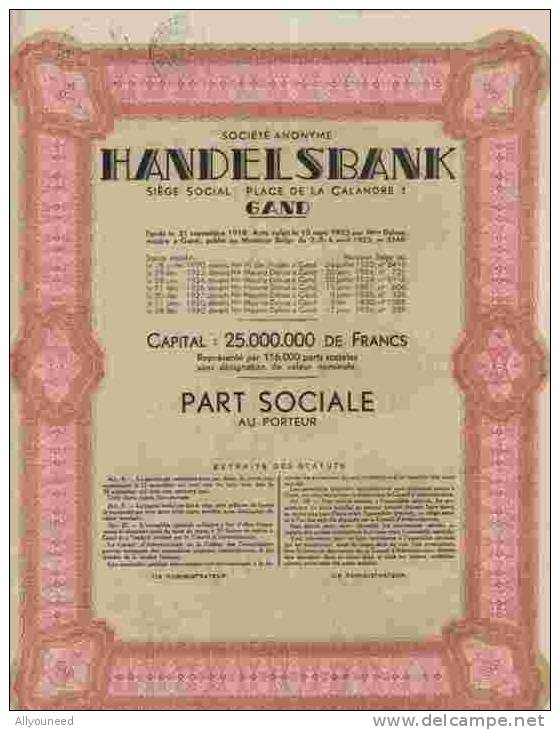 HANDELSBANK GAND  ( RECTO & VERSO) - Bank En Verzekering