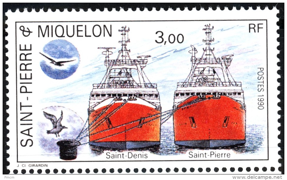 1990 Bateaux Saint-Denis Et Saint-Pierre - Unused Stamps