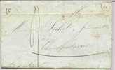 Lettre 1843 De BINCHE Bte (H) Haine St-Pierre +(SR) Rouge > Chaudfontaine - Landpost (Ruralpost)