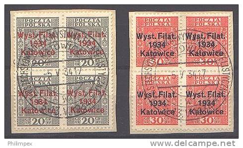 POLAND, EXPO 1934 VF U BLo4 SPECIAL CANCEL! - Used Stamps