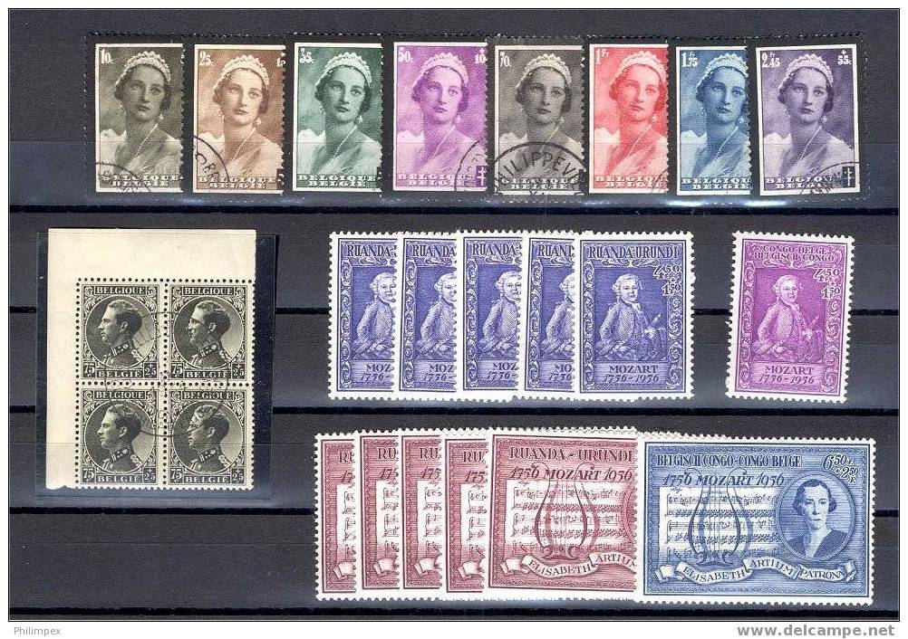 BELGIUM, GOOD GROUP NEVER HINGED / USED / FDC 1934-60 - Collections