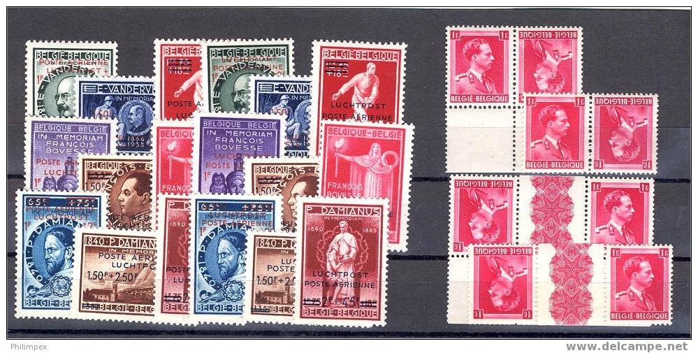 BELGIUM, GOOD GROUP NEVER HINGED / USED / FDC 1934-60 - Collections