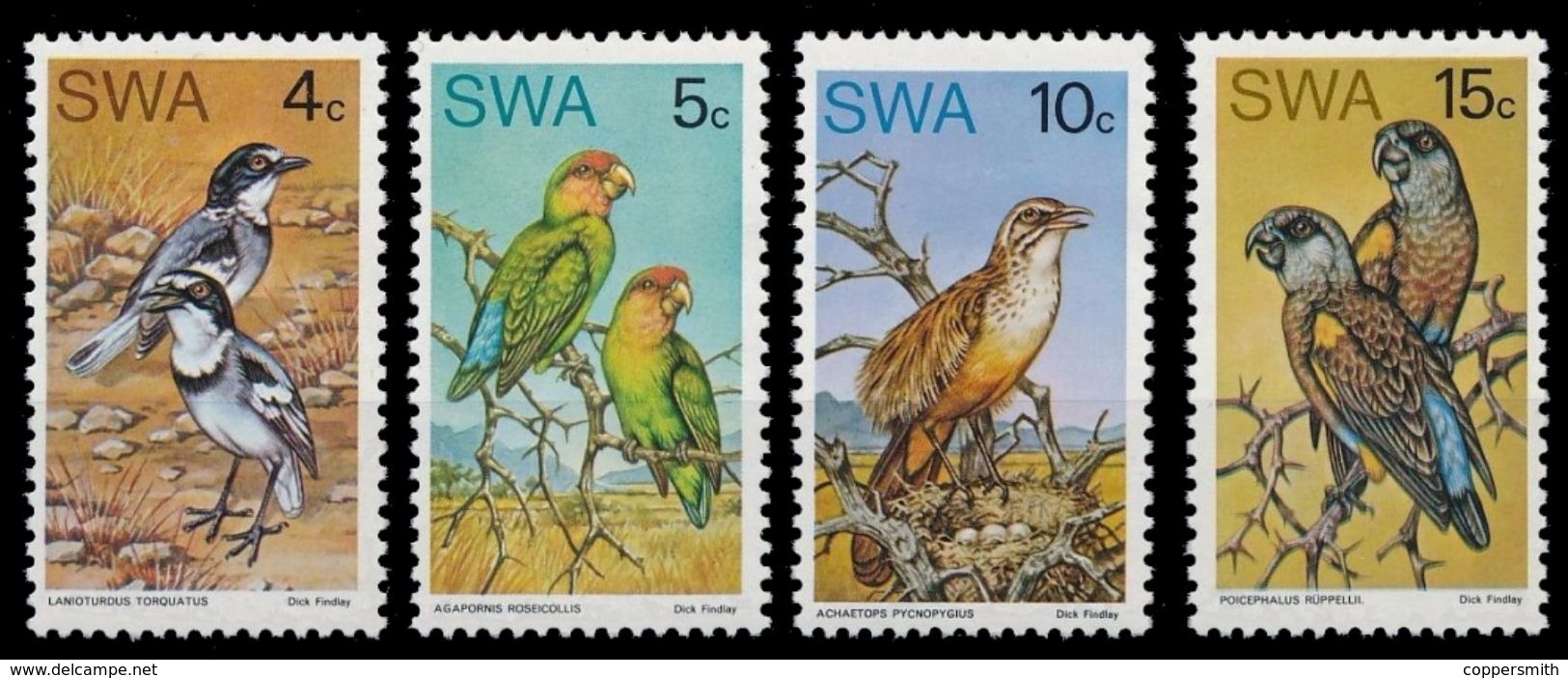 (003) SWA (Namibia / Namibie)  1974 / Birds / Oiseaux / Vögel / Vogels ** / Mnh Michel 392-95 - Namibia (1990- ...)