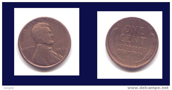 1 CENT LINCOLN 1920 - Other & Unclassified