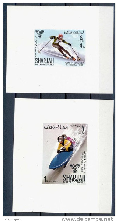 SHARJAH 8 SHEETLETS/PROOFS OLYMPIC GAMES GRENOBLE - Invierno 1968: Grenoble