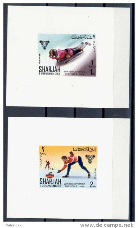 SHARJAH 8 SHEETLETS/PROOFS OLYMPIC GAMES GRENOBLE - Invierno 1968: Grenoble
