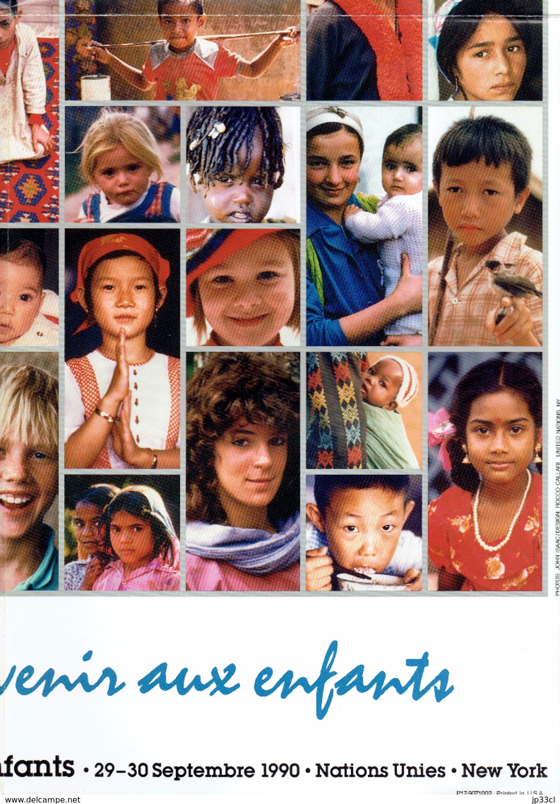 Affiche "Offrons Un Avenir Aux Enfants" 1990, Format 58 Cm X 41 Cm, 64 Photos D'enfants - Manifesti