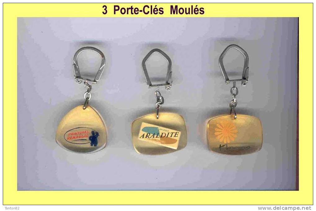 Porte - Clés - 3 Porte-Clés - Moulés - Schlüsselanhänger
