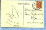 135 Op Postkaart Met Stempel BELGIQUE / BELGIE / 6  (noodstempel) - 1915-1920 Albert I