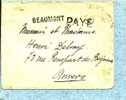 Brief Met Naamstempel BEAUMONT + Stempel " PAYE " (uit Nood) - Fortune Cancels (1919)