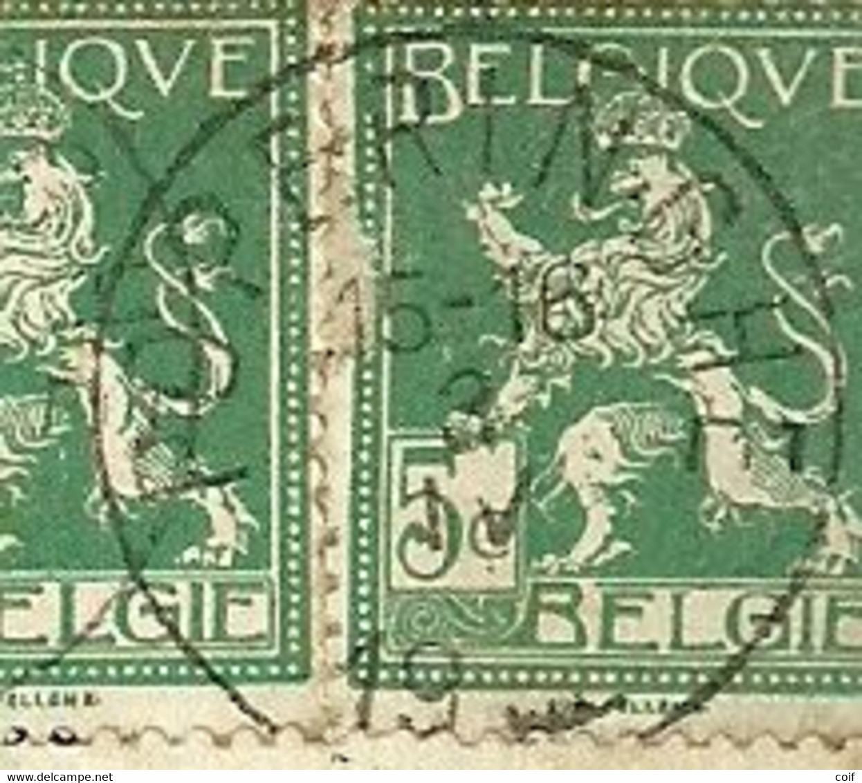 110(2) Op Postkaart,stempel (23mm) !!   POPERINGHE  Op 3/04/1915 (onbezet Belgie) - 1912 Pellens