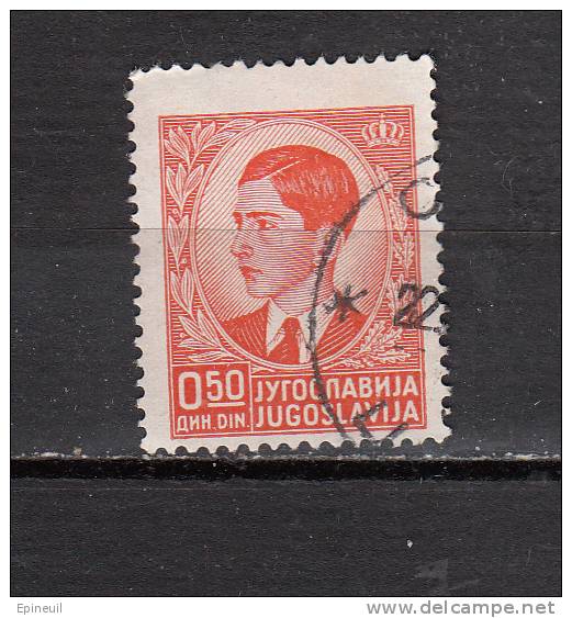 YOUGOSLAVIE YT N 358 1939-40 50 P ROUGE ORANGE  EFFIGIE DU ROI PIERRE II OBLITERE - Used Stamps