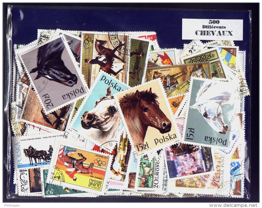 HORSES, 500 DIFF STAMPS VERY NICE PAKET ! - Cavalli