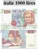 Billet D´italie 1000  Lires 1990 - Altri & Non Classificati