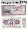 Billet De Yougoslavie 20 Dinars 1974 - Yugoslavia