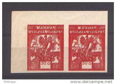 POLAND - TAJNA POCZTA From WW2 - RARE PAIR With DOUBLE PRINT! - Liberation Labels