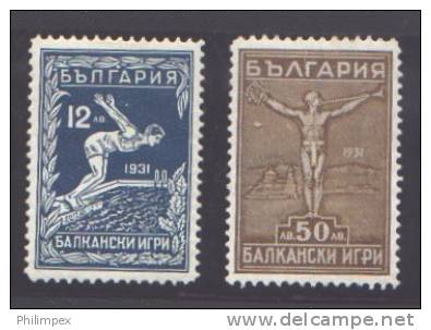 BULGARIA, SPORTS 1931, THE TWO TOP VALUES, VERY LIGHT HINGED * ! - Nuovi