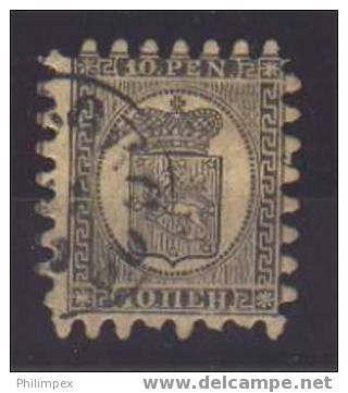 FINLAND, 10 PEN 1866, F/VFU STAMP! - Oblitérés